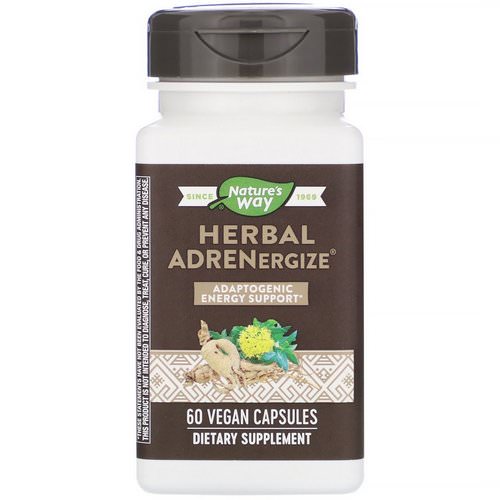 Nature's Way, Herbal Adrenergize, Adaptogenic Energy Support, 60 Vegan Capsules فوائد