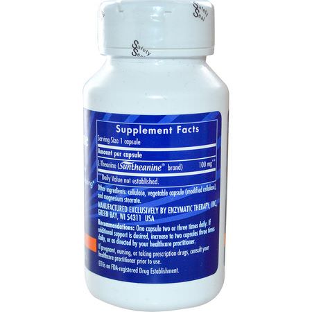 Enzymatic Therapy, L-Theanine, Stress, 60 Veggie Caps:الهد,ء, L-Theanine