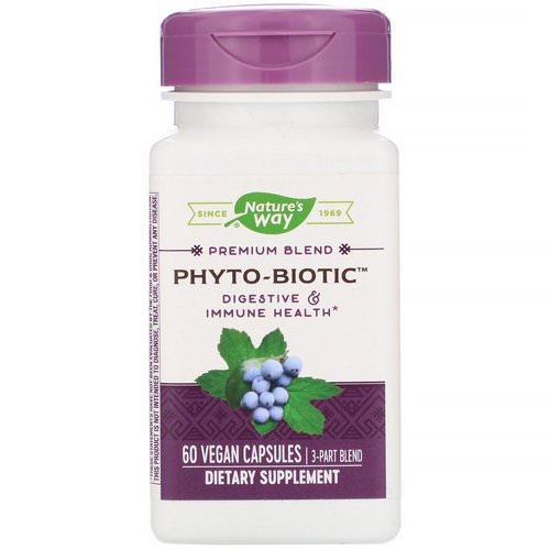 Nature's Way, Phyto-Biotic, Digestive & Immune Health, 3 Part Blend, 60 Vegan Capsules فوائد