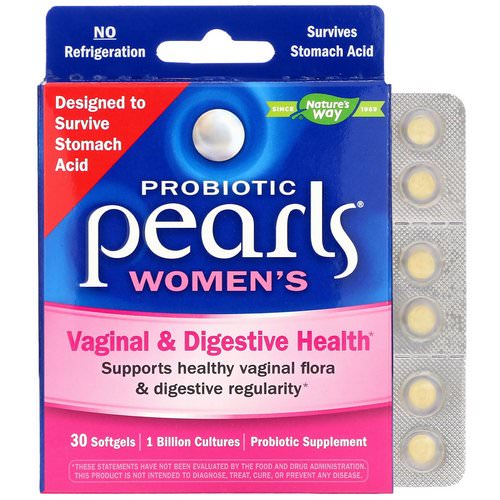 Nature's Way, Probiotic Pearls Women's, Vaginal & Digestive Health, 30 Softgels فوائد