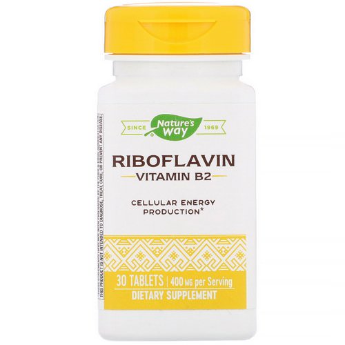 Nature's Way, Riboflavin Vitamin B2, 400 mg, 30 Tablets فوائد