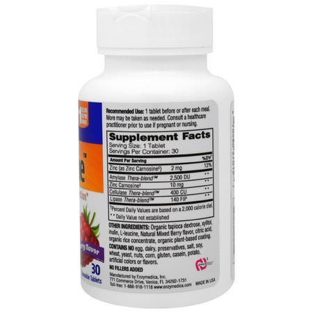 Enzymedica, Chewable Acid Soothe, Berry Flavor, 30 Chewable Tablets:ارتداد الإغاثة, الهضم