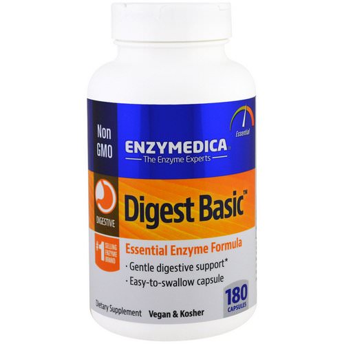 Enzymedica, Digest Basic, Essential Enzyme Formula, 180 Capsules فوائد