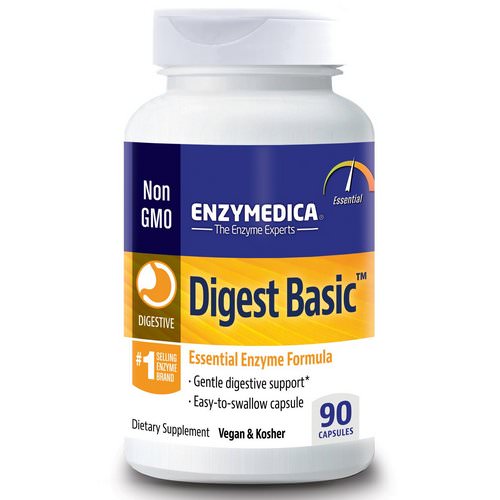 Enzymedica, Digest Basic, Essential Enzyme Formula, 90 Capsules فوائد