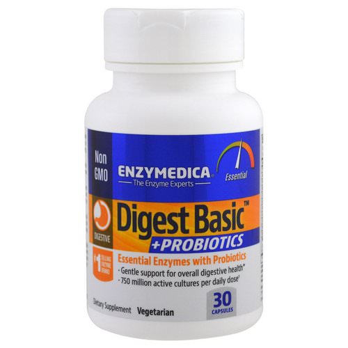 Enzymedica, Digest Basic + Probiotics, 30 Capsules فوائد