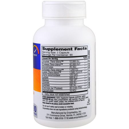 Enzymedica, Digest, Complete Enzyme Formula, 90 Capsules:إنزيمات الهضم, الهضم