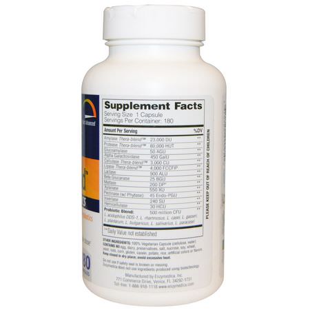 Enzymedica, Digest Gold + Probiotics, 180 Capsules:البر,بي,تيك, الإنزيمات الهاضمة