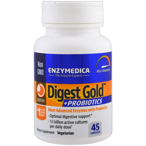 Enzymedica, Digest Gold + Probiotics, 45 Capsules فوائد