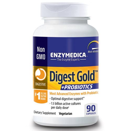 Enzymedica, Digest Gold + Probiotics, 90 Capsules فوائد