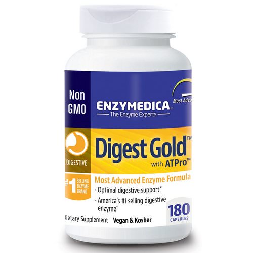 Enzymedica, Digest Gold, with ATPro, 180 Capsules فوائد
