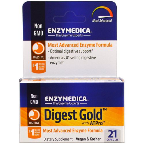 Enzymedica, Digest Gold with ATPro, 21 Capsules فوائد