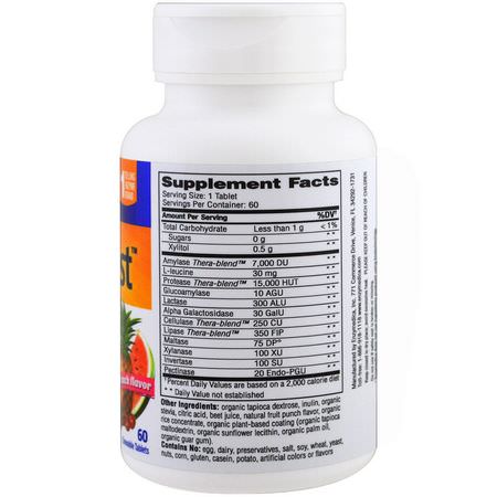 Enzymedica, Kids Digest, Chewable Digestive Enzymes, Fruit Punch, 60 Chewable Tablets:صحة الأطفال, الأطفال