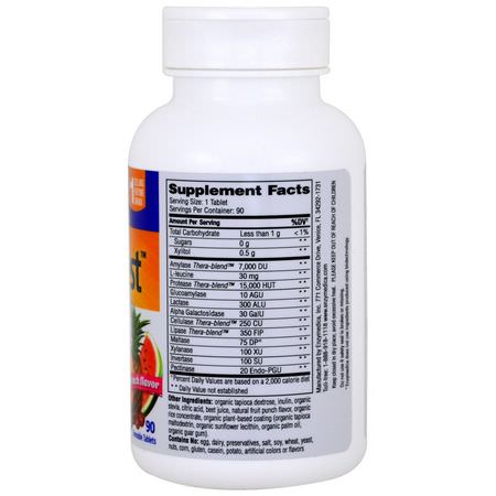 Enzymedica, Kids Digest, Chewable Digestive Enzymes, Fruit Punch, 90 Chewable Tablets:صحة الأطفال, الأطفال