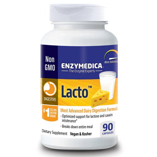 Enzymedica, Lacto, Most Advanced Dairy Digestion Formula, 90 Capsules فوائد