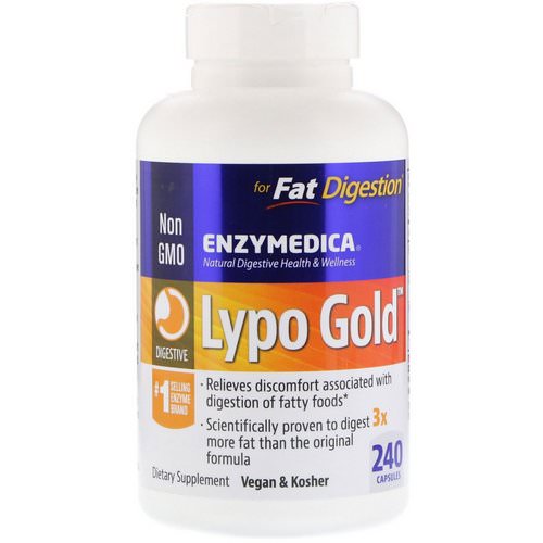 Enzymedica, Lypo Gold, For Fat Digestion, 240 Capsules فوائد