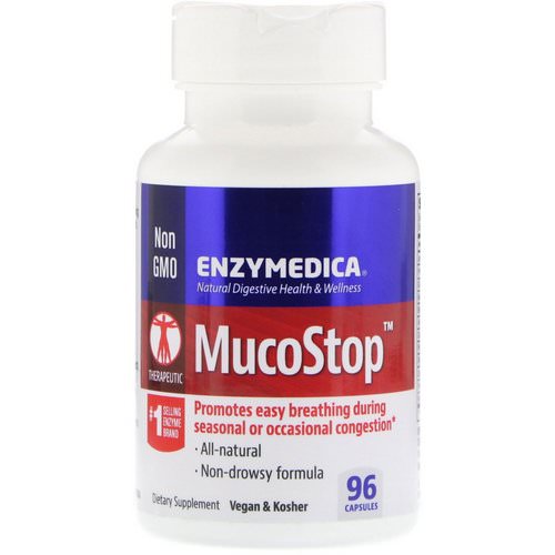 Enzymedica, MucoStop, 96 Capsules فوائد
