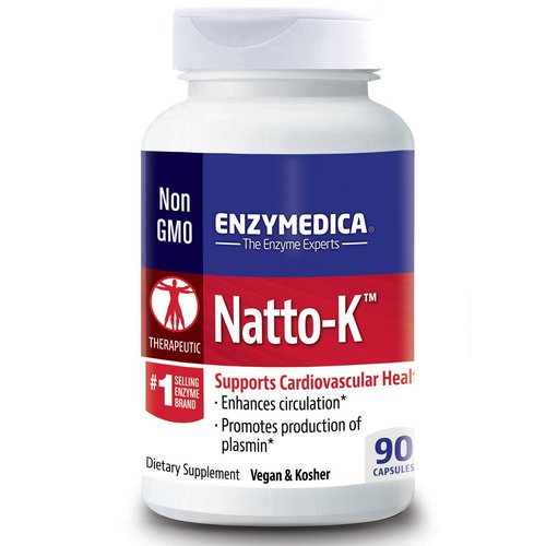 Enzymedica, Natto-K, Cardiovascular, 90 Capsules فوائد