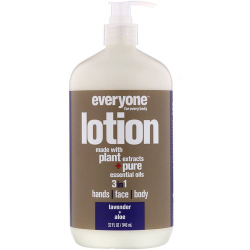 EO Products, Everyone Lotion, 3 in 1, Lavender + Aloe, 32 fl oz (946 ml) فوائد