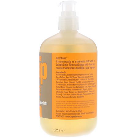 EO Products, Everyone Soap, 3 in 1, Citrus + Mint, 16 fl oz (473 ml):حمام الفقاعات, جل الاستحمام