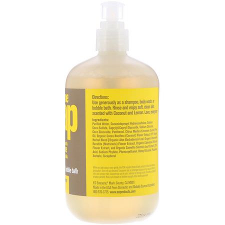 EO Products, Everyone Soap, 3 in 1, Coconut + Lemon, 16 fl oz (473 ml):شامب, العناية بالشعر