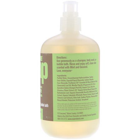 EO Products, Everyone Soap, 3 in 1, Mint + Coconut, 16 fl oz (473 ml):حمام الفقاعات, جل الاستحمام