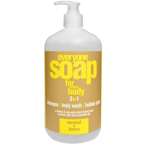 EO Products, Everyone Soap for Every Body, 3 in 1, Coconut + Lemon, 32 fl oz (946 ml) فوائد