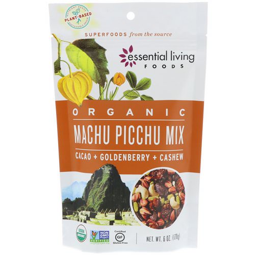 Essential Living Foods, Organic, Machu Picchu Mix, Cacao + Goldenberry + Cashew, 6 oz (170 g) فوائد
