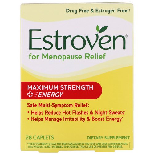 Estroven, Menopause Relief, Maximum Strength + Energy, 28 Caplets فوائد