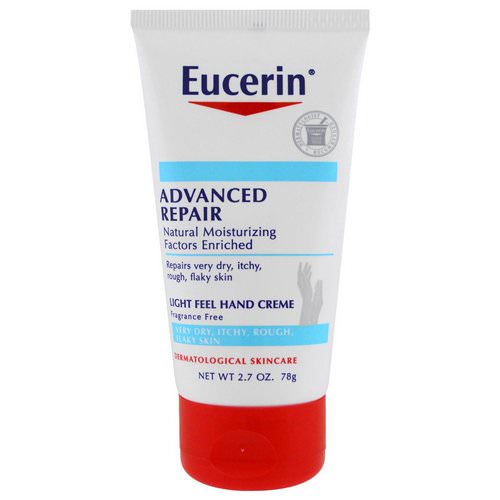 Eucerin, Advanced Repair Hand Creme, Fragrance Free, 2.7 oz (78 g) فوائد