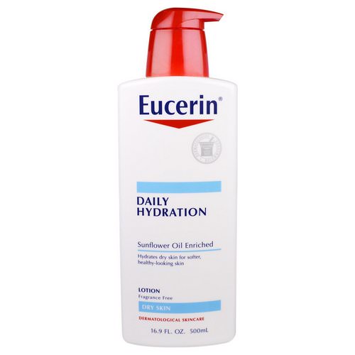 Eucerin, Daily Hydration, Lotion, Fragrance Free, 16.9 fl oz (500 ml) فوائد