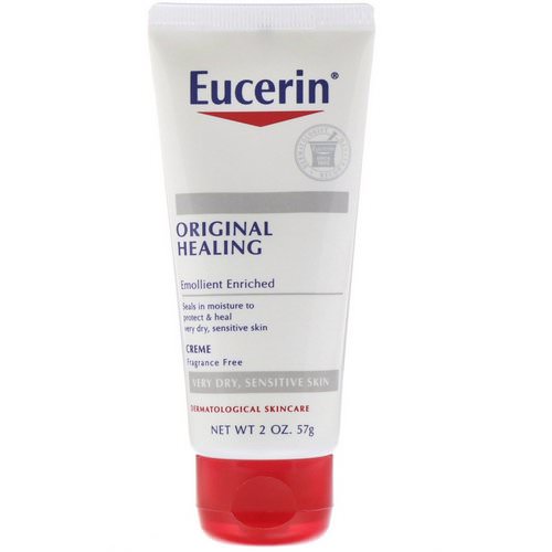 Eucerin, Original Healing, Creme for Very Dry Sensitive Skin, Fragrance Free, 2 oz (57 g) فوائد