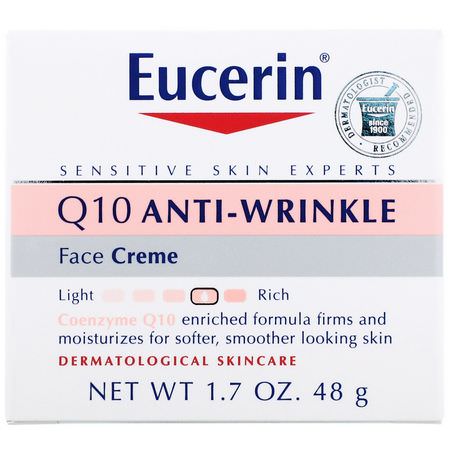 Eucerin, Q10 Anti-Wrinkle Face Creme, 1.7 oz (48 g):الكريمات, مرطبات ال,جه