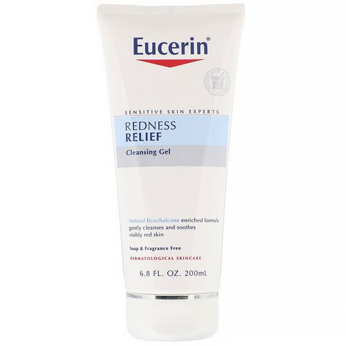 Eucerin, Redness Relief, Cleansing Gel, Fragrance Free, 6.8 fl oz (200 ml) فوائد