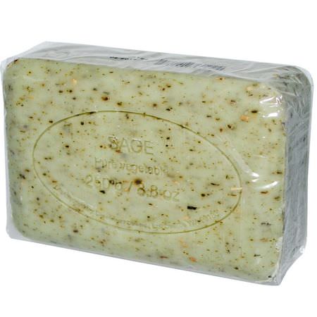European Soaps, Pre de Provence, Bar Soap, Sage, 8.8 oz (250 g):صاب,ن التقشير, صاب,ن البار