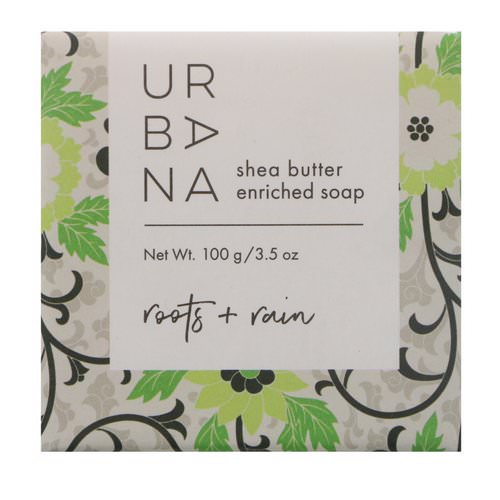European Soaps, Urbana, Shea Butter Enriched Soap, Roots + Rain, 3.5 oz (100 g) فوائد