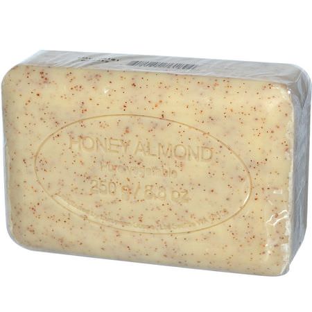 European Soaps, Pre de Provence Bar Soap, Honey Almond, 8.8 oz (250 g):شريط الصابون, دش