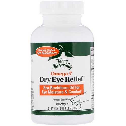 EuroPharma, Terry Naturally, Omega 7, Dry Eye Relief, 60 Softgels فوائد