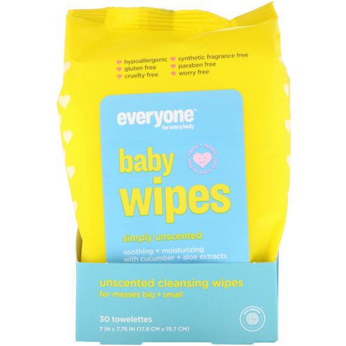 Everyone, Baby Wipes, Unscented, 30 Towelettes فوائد