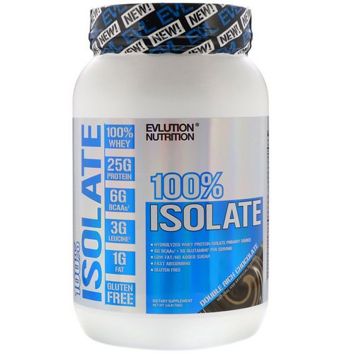 EVLution Nutrition, 100% Isolate, Double Rich Chocolate, 1.6 lb (726 g) فوائد