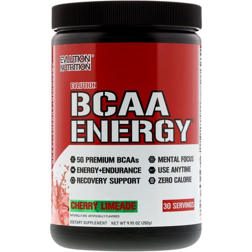 EVLution Nutrition, BCAA Energy, Cherry Limeade, 9.9 oz (282 g) فوائد