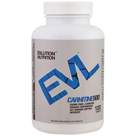 EVLution Nutrition, Carnitine 500, 120 Capsules:L-Carnitine,الأحماض الأمينية
