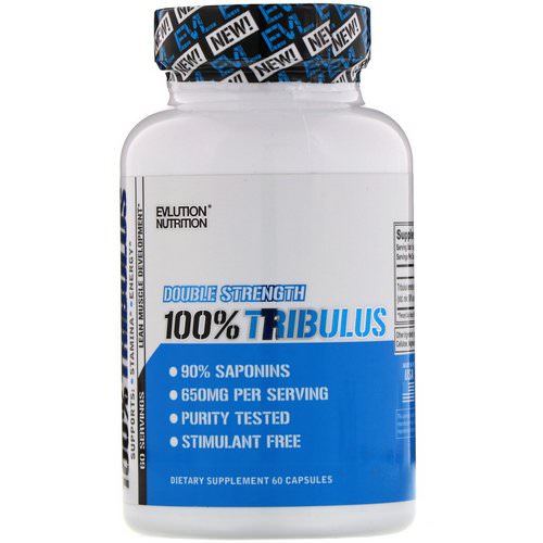 EVLution Nutrition, Double Strength, 100% Tribulus, 60 Capsules فوائد