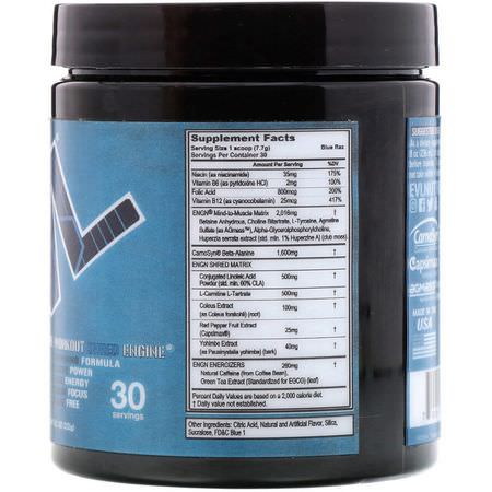EVLution Nutrition, ENGN Shred, Blue Raz Pre-Workout, 8.1 oz (231 g):حرق الده,ن, ال,زن