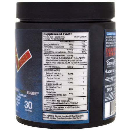 EVLution Nutrition, ENGN Shred, Cherry Limeade Pre-Workout, 8.1 oz (231 g):حرق الده,ن, ال,زن