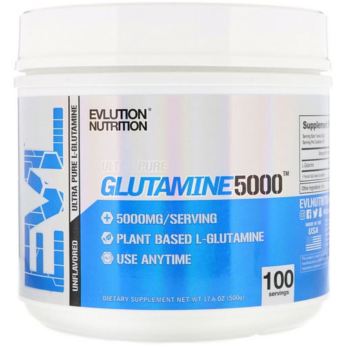 EVLution Nutrition, Glutamine 5000, Unflavored, 17.6 oz (500 g) فوائد