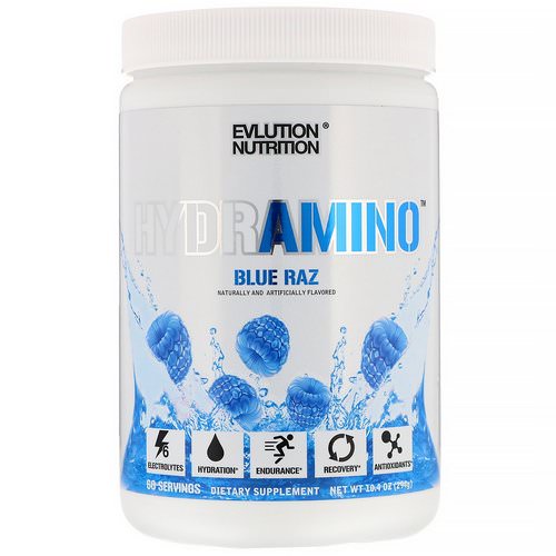 EVLution Nutrition, Hydramino, Blue Raz, 10.4 oz (294 g) فوائد