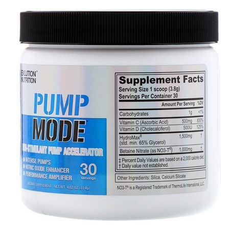 EVLution Nutrition, PumpMode, Non-Stimulant Pump Accelerator, 4.02 oz (114 g):مكملات ما قبل التمرين
