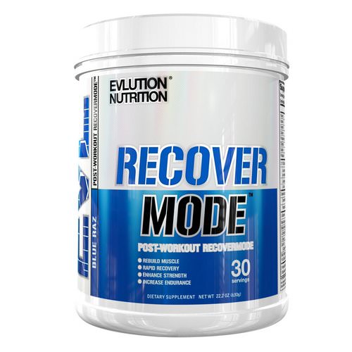 EVLution Nutrition, Recover Mode, Post-Workout RecoverMode, Blue Raz, 22.2 oz (6.30 g) فوائد