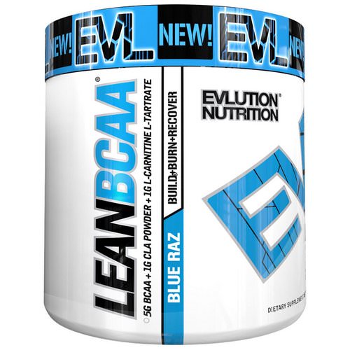 EVLution Nutrition, Stimulant Free Lean BCAA, Fat Burner, Endurance, Recovery, Build Muscle, Blue Raz, 9.4 oz (267 g) فوائد