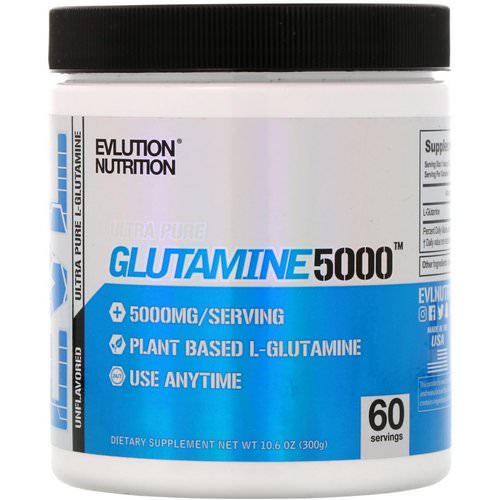 EVLution Nutrition, Glutamine5000, Unflavored, 5000 mg, 10.6 oz (300 g) فوائد